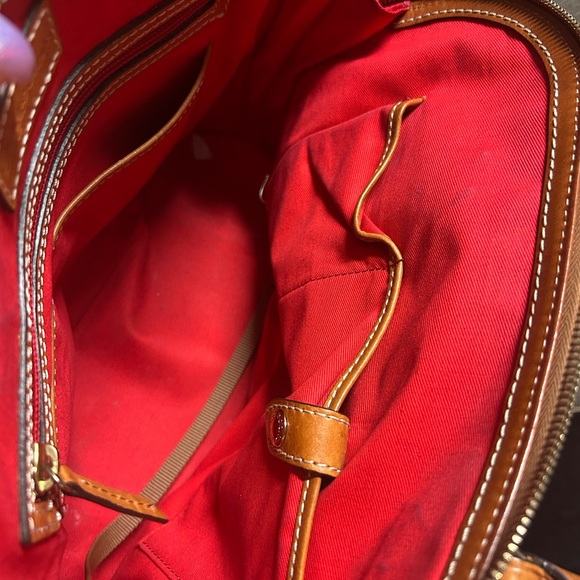 Dooney & Bourke Orange and Tan Satchel with Structured Design - Picture 6 of 6